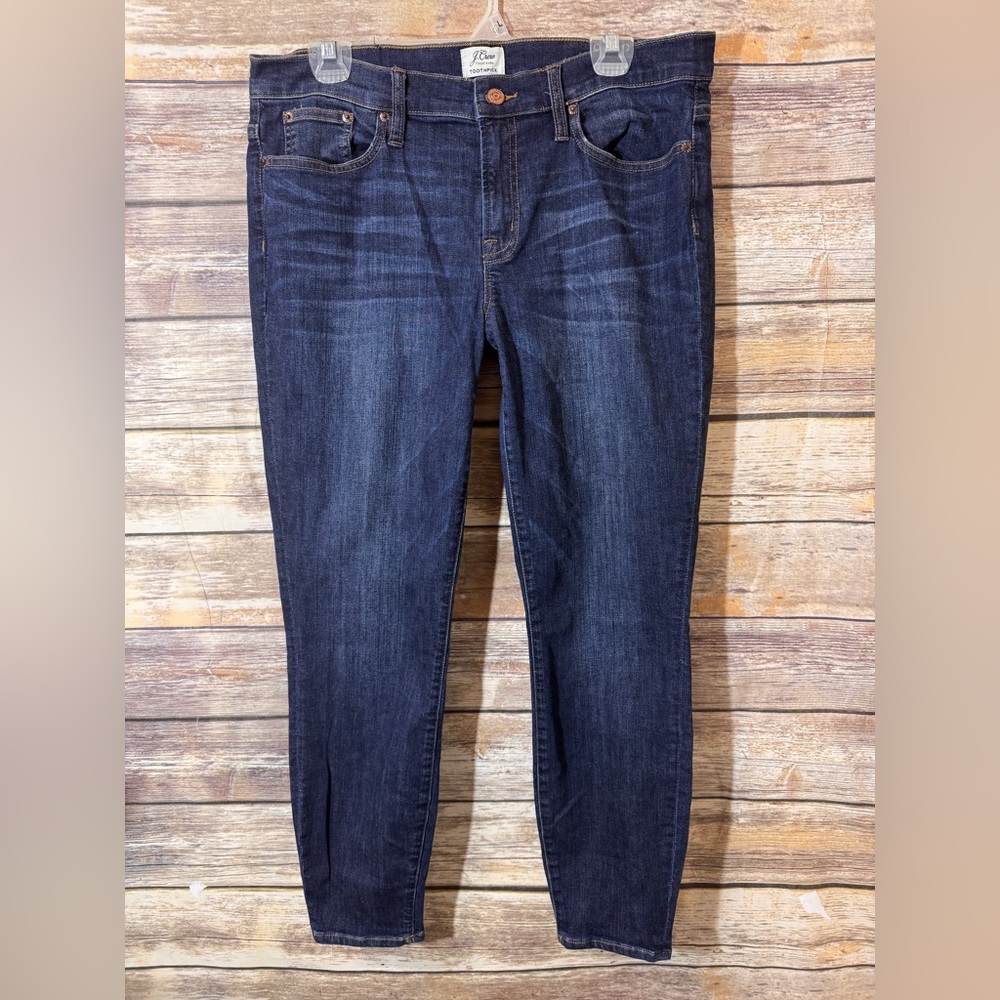 J. Crew Toothpick Skinny Jeans 32 Dark Wash Classic F5330 - Picture 2 of 6